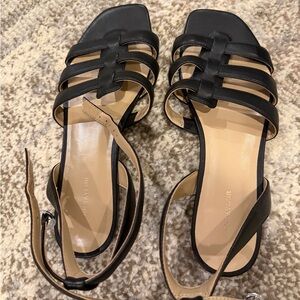 Ann Taylor Black Leather Sandals